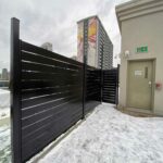 Horizontal Aluminum Fence Installed in Barrie-ON