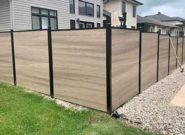 TAUPE-TEAK-Vinyl-Fence-in Innisfil